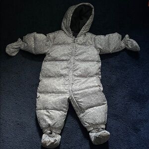 Baby gap Gray Hooded Baby Snowsuit